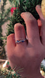 0.2ct Marquise Cut Simulated Sapphire Wave Wedding Band 14k White Gold Plated