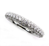3Ct Round Brilliant Cut Diamond 3 Row Iced Eternity Band 18K White Gold Finish