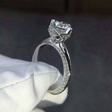 2.5ct Round Cut VVS1 Diamond Unique Design Engagement Ring 14k White Gold Finish