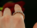 5ct Round Cut Diamond Five Stone Halo Gatsby Engagement Ring 14k Rose Gold Over