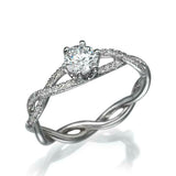 1ct Round Cut Diamond Engagement Ring Infinity Twisted Rope 14k WhiteGold Finish