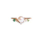 0.5ct Round Cut Simulated Diamond Pearl Minimalist Ring 14k Rose Gold Plated