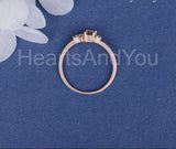 1ct Baguette Cut Simulated Peach Morganite Cluster Ring 14k Rose Gold Plated