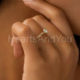 0.2ct Round Cut Moissanite Minimalist Women Engage Ring 14k Yellow Gold Plated