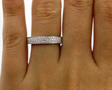 3.5ct Round Brilliant Diamond 3 Row Eternity Wedding Band 18K White Gold Over