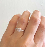 1Ct Round Cut Diamond Six Prong Engagement Solitaire Ring 14K White Gold Finish