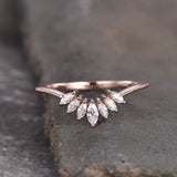 0.5ct Marquise Cut Simulated Diamond Curved Engagement Ring 14K Rose Gold Plated