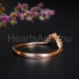 0.15ct Round Cut Moissanite Curved Solitaire Engagement Ring 14K RoseGold Plated