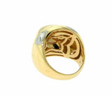 New Mens Unique Shape Designed Custom Multi Tone Ring 14k Yellow Gold Finish New