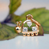 0.5ct Round Cut Moissanite Ladybug Charm Pendant 14K Yellow Gold Plated NO CHAIN