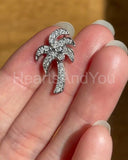 1ct Round Cut Moissanite Palm Tree Pendant 14k White Gold Plated NO CHAIN