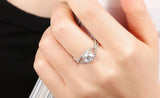 0.6ct Round Cut Diamond Engagement Ring 14k White Gold Finish Split Rope Design
