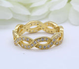 2ct Round Diamond Infinity Twist Anniversary Wedding Band 14k Yellow Gold Finish