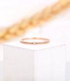 0.01ct Round Cut Moissanite Minimalist Women Engagement Ring 14k RoseGold Plated