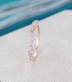 0.5ct Round Cut Simulated Purple Amethyst Minimalist Band 14k Rose Gold Plated
