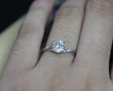 1.5ct Round Cut VVS1D Diamond Engagement Ring 18k White Gold Finish Split Shank