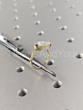 2.2ct Oval Simulated Diamond Half Bezel Set Solitaire Ring 14k YellowGold Plated