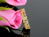 0.2ct Round Cut Diamond Milgrain Filigree Wedding Ring Band 14k Yellow Gold Over