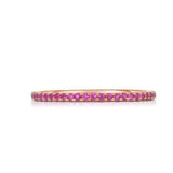 1.5ct Round Cut Pink Sapphire Wedding Band 14k Rose Gold Finish Full Eternity