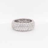 2ct Round Cut Moissanite Wide Full Eternity Wedding Band 14k White Gold Plated