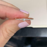 0.5ct Baguette Cut Diamond Engagement Ring 14k White Gold Over Petite Minimalist