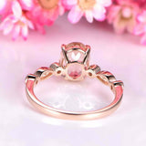 1.3ct Oval Cut Morganite Engagement Ring Art Deco Milgrain 14k Rose Gold Finish