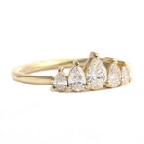 1.6ct Pear Cut VVS1D Diamond Engagement Ring 14k Yellow Gold Finish Crown Tiara
