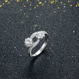 1.9ct Round Cut VVS1 Diamond Engagement Ring 14k White Gold Finish Floral Bypass