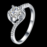 1.8Ct Round Diamond Unique Swirl Solitaire Engagement Ring 14K White Gold Finish