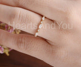 0.5ct Marquise Simulated Diamond Bezel Set Stacking Band 14k Yellow Gold Plated