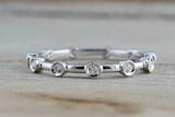 0.5ct Round Cut Diamond Wedding Ring Band 14k White Gold Finish Bezel Set Petite