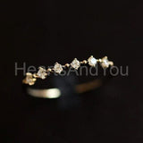 0.5ct Round Cut Moissanite Half Eternity Wedding Band 14k Yellow Gold Plated