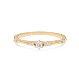 0.3ct Round Cut Moissanite Petite Stackable Wedding Band 14K Yellow Gold Plated