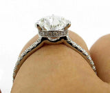 4.5ct Pear Diamond Hidden Halo Solitaire Ring 14K White Gold Over Round Accent