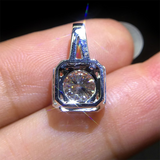 2.5ct Round Cut Diamond Pendant Halo Solitaire 14k White Gold Finish NO CHAIN