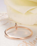 Minimalist Solitaire Engagement Ring 0.3ct Marquise Diamond 14k Rose Gold Finish