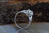 Accent Solitaire Engagement Ring 2ct Round Cut VVS1D Diamond 14k White Gold Over