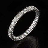 2Ct Round Cut Diamond Twist Rope Eternity Wedding Ring Band 14K White Gold Over