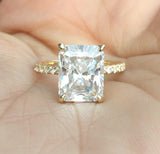 2ct Radiant Diamond Solitaire Style Propose Engagement Ring 14k Yellow Gold Over