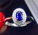 2.35ct Engagement Ring Oval Cut Tanzanite Dual Halo Cluster 14k White Gold Over