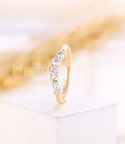 0.35ct Round Cut Moissanite Five Stone Women Wedding Band 14k Yellow Gold Plated