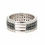 3ct Round Cut Black Diamond Cocktail Eternity Wedding Band 14k White Gold Finish