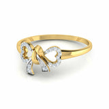 1Ct Round Cut Diamond Bow Knot Stylish Engagement Ring 14K Dual Gold Finish