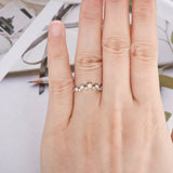 0.8ct Round Cut Diamond Wedding Band Curved Half Eternity 18k White Gold Finish