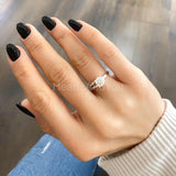 0.3ct Round Cut Moissanite Split Shank Engagement Ring 14k White Gold Plated