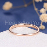 0.1ct Round Cut Moissanite Minimalist Women Wedding Band 14k Rose Gold Plated