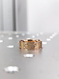 0.01ct Round Cut Moissanite Anniversary Floral Wedding Band 14k Rose Gold Plated