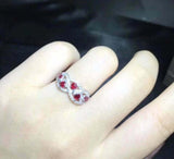 2.3ct Wedding Ring Band Round Cut Pink Ruby Swirl Stylish 14k White Gold Finish