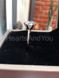0.4ct Round Cut Moissanite Solitaire Women Engagement Ring 14k Rose Gold Plated