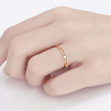 0.2ct Round Cut Diamond Wedding Band Petite Split Band 14k Yellow Gold Finish
